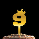 PartyCorp Gold Acrylic Number Nine Digit 6 Inch Cake Topper, 1 Piece